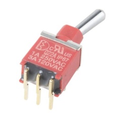 【734-7163】トグルスイッチ、On-(On)、SPDT、3 A @ 120 V ac、PCB