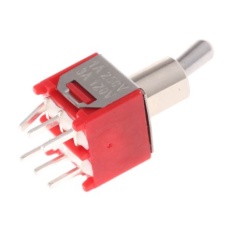 【734-7182】トグルスイッチ、On-(On)、DPDT、3 A @ 120 V ac、PCB