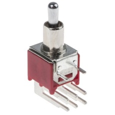 【734-7205】トグルスイッチ On-Off-On 双極双投(DPDT)PCB 3 A @ 120 V ac