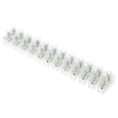 【763-8116】中継用端子台 6mm^2 ナチュラル 12極 10mm ピッチ