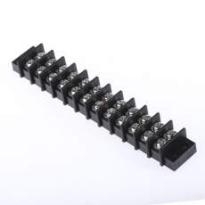 【763-8122】中継用端子台 4mm^2 黒 12極 9.5mm ピッチ