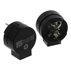 【780-0703】連続 電磁ブザーコンポーネント、2.731kHz、85dB、スルーホール