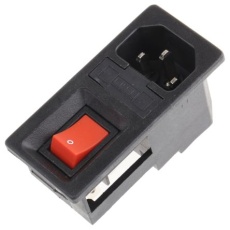 【811-7222】C14 IECコネクタ、スナップイン、6A、250 V、オス、はんだ / ファストン
