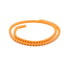 【812-1284】ケーブルマーカー、燈色地に黒、4mm、3 → 3.4mm(100個入り)