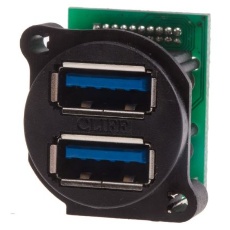 【862-1576】XLR USB3.0 Type A x 2パネルコネクタ