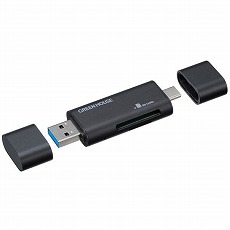 【GH-CRACA-BK】USB3.0 コンパクトカードリーダー(Type-C-USB A)