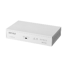 【LSW6-GT-5NS/WH】Giga対応スイッチングHub(ホワイト/5ポート/金属筐体/電源内蔵/マグネット付)