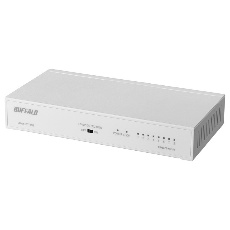 【LSW6-GT-8NS/WH】Giga対応スイッチングHub(ホワイト/8ポート/金属筐体/電源内蔵/マグネット付)