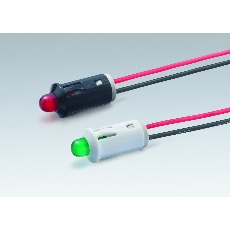 【DB-40-FL-BG】LEDブラケット(凸型 リードタイプ 本体色：黒 取付孔：φ8.3mm 緑)