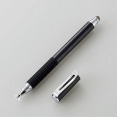 【P-TP2WY01BK】2WAY(導電繊維/ディスクタイプ)タッチペン ブラック