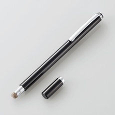 【P-TPMCF01BK】キャップ付き導電繊維タッチペン ブラック