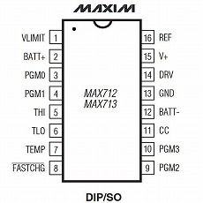 【MAX713ESE+】バッテリ制御IC(NiCd/NiMH)