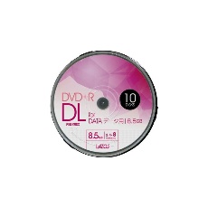 【L-DDL10P】DVD+R(データ＆録画用、10枚 スピンドルケース)