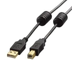 【U2C-BF20BK】フェライトコア付きUSB2.0ケーブル