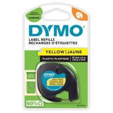 【S0721620】LABEL TAPE PLASTIC YELLOW 12MMX4M