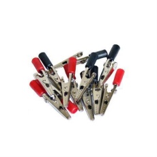 【37126】2inch Insulated Alligator Clips Red & Black - 12 Pieces