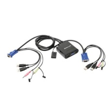 【GCS72U】2-Port USB Cable KVM Switch with Audio and Microphone