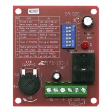 【SA-025Q】TIMER MODULE TIME RANGE: 1 TO 60 SEC RELAY: FORM C CONTACT RATING: 8 A AT 120 VAC/8 A AT 24 VDC VOLTAGE: 12/24 VDC CURRENT: 3 MA (STANDBY) 40 MA (RELAY ENERGIZED) 88C6787