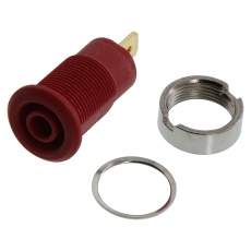 【23.3000-22】4MM BANANA JACK SCREW MOUNT QC TAB 24A 1 KV RED 23AH8726
