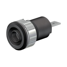 【23.3070-21】4MM BANANA JACK PANEL MOUNT 24 A 1 KV NICKEL PLATED CONTACTS BLACK 23AH8731
