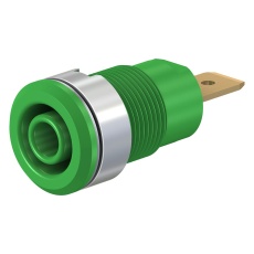 【23.3060-25】4MM BANANA JACK PANEL MOUNT 32 A 1 KV GOLD PLATED CONTACTS GREEN 40AH1764