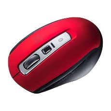 【MA-BTBL162R】静音Bluetooth 5.0 ブルーLEDマウス(レッド)