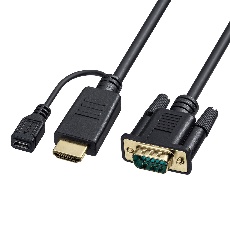 【KM-HD24V30】HDMI-VGA変換ケーブル(ブラック・3m)