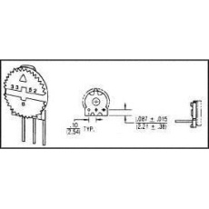 【3352T-1-103LF】TRIMMER POTENTIOMETER 10KOHM 1TURN THROUGH HOLE