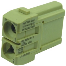 【09140022601】RECTANGULAR HAN MODULE PLUG 2WAY SCREW