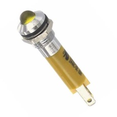 【19080352】PANEL MOUNT INDICATOR LED 8MM YELLOW 24V