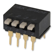 【BPA04B】SWITCH SIDE ACTUATED 4WAY SPST THT