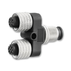 【SAI-Y-4S-M12/M12】SPLITTER PLUG TO 2X RCPT M12 4 WAY