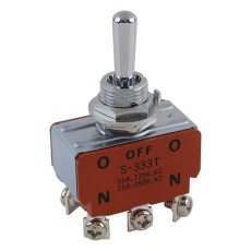 【S-333T】小形高信頼性トグルスイッチ 2極 ON-OFF-ON ねじ端子