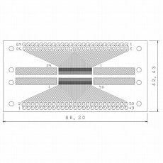【CKS-410】コネクター変換基板 SMTコネクター50ピン×2列0.4mm