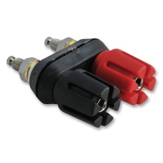 【6883】BINDING POST DBL 30A TURRET BLK/RED