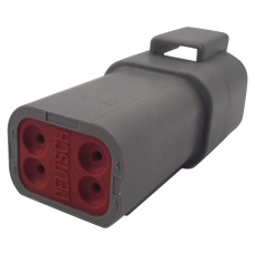 【DT04-4P】RECEPTACLE HOUSING 4POS PA GF GREY