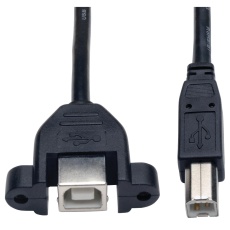 【U025-001-PM】USB CABLE  2.0 TYPE B PLUG-RCPT  1FT