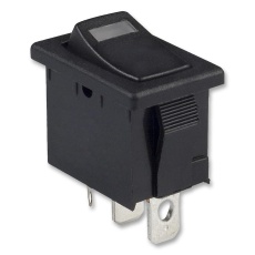 【R1966ABLKBLKEFGRN】SWITCH  ROCKER  SPST  15A  125VAC  BLACK