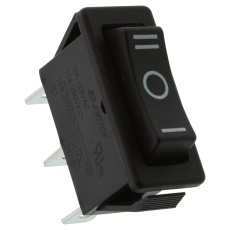 【R4DBLKBLKBF0】ROCKER SWITCH  SPDT  15A  125VAC  BLACK