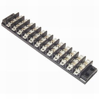 【ML-24-12P】中継用ねじ式端子台 M2.6バインドねじ 8mmピッチ 2列 6A 250V 12極 はんだ付けラグ付き