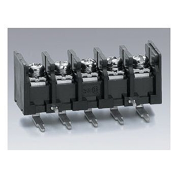 【ML-250-S2GYF-5P】基板用ねじ式端子台 M3フリーねじ 7.62mmピッチ 10A 250V 5極 ライトアングル サポート端子付き