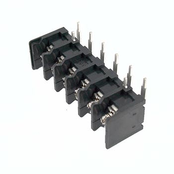 【ML-250-S2GYF-6P】基板用ねじ式端子台 M3フリーねじ 7.62mmピッチ 10A 250V 6極 ライトアングル サポート端子付き