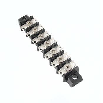 【ML-3161-7P】中継用ねじ式端子台 M3平小ねじ 10mmピッチ 1列 6A 250V 7極 はんだ付けラグ付き