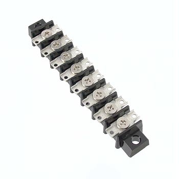 【ML-3161-8P】中継用ねじ式端子台 M3平小ねじ 10mmピッチ 1列 6A 250V 8極 はんだ付けラグ付き