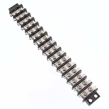 【ML-3391-16P】中継用ねじ式端子台 M3なべ小ねじ 9.5mmピッチ 2列 6A 250V 16極 はんだ付けラグ付き