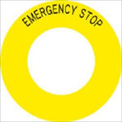 【AB602】ボタンラベルEMERGENCY STOP径56