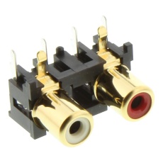 【PJRAN2X1U01AUX】CONNECTOR  2 POS RA JK R-W GOLD 09N0908