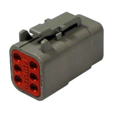 【DTM06-6S】PLUG HOUSING  6POS  PA GF  GREY