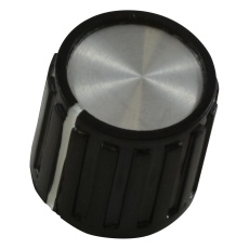 【PKG50B1/4】RIBBED KNOB  BLACK  25.7MM