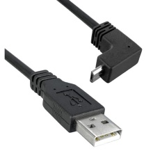 【3021075-03】USB 2.0 A MALE TO USB 2.0 MICRO B MALE UP ANGLED 3FT LENGTH 480MBPS BLACK COLOR 97AC8899